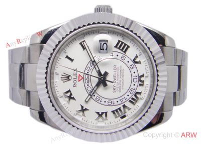 Rolex SKY DWELLER SS White Rotatable Bezel / Swiss Case